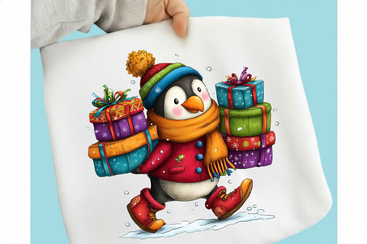 Whimsical Christmas Animals Clipart, a Seasonal Illustration by designcity5 (Photo 4 of 5)
