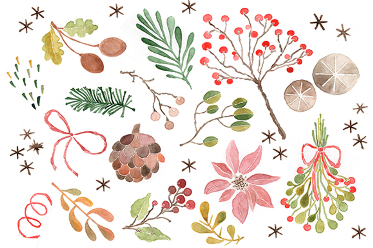 Christmas Watercolor Clip Art, an Illustration by Magic Story Studio (Photo 1 of 2)
