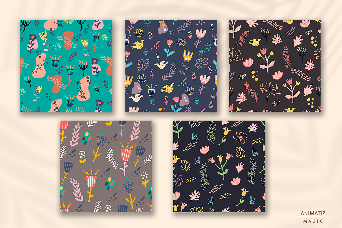 Boho Floral & Abstract Vector Kit, a Pattern Graphic by animatizmagix (Photo 3 of 10)