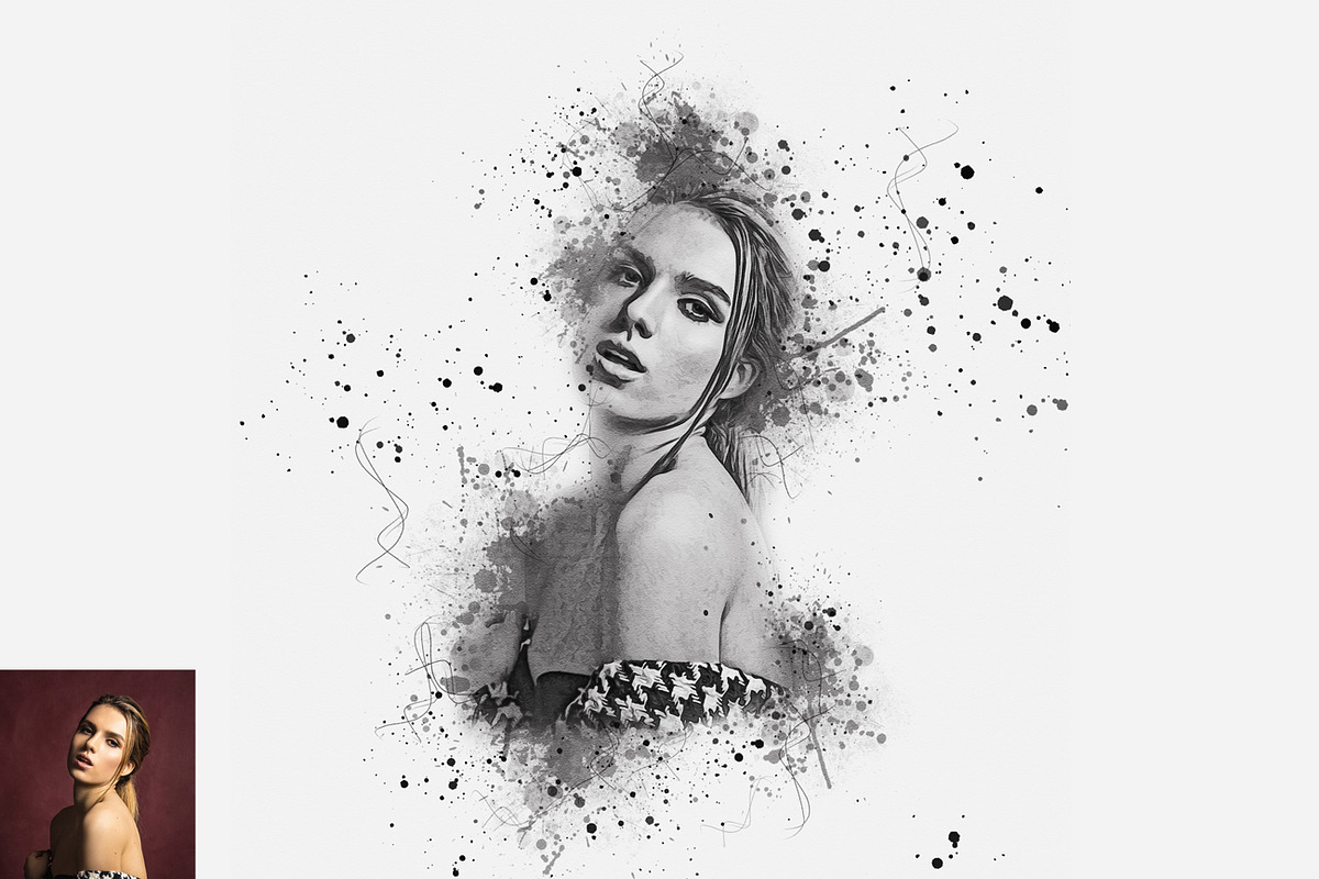 Water Ink Art Photoshop Action, an Action Add-On by Studio Retouch