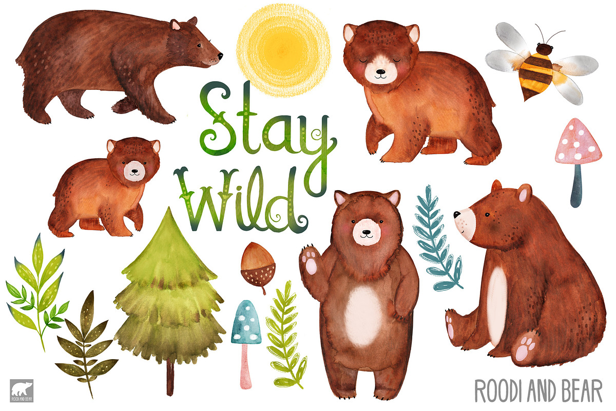 Watercolor Bears, an Illustration by Roodi and Bear (Photo 2 of 2)