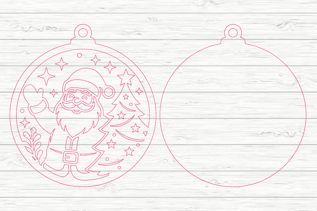 Santa Christmas Ornament Laser Cut, an Object Graphic by Layerology (Photo 3 of 3)