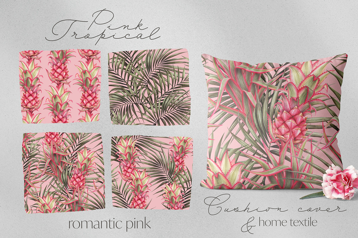 Pink Tropical Seamless Pattern, a Pattern Graphic by Bigio Designs (Photo 4 of 8)