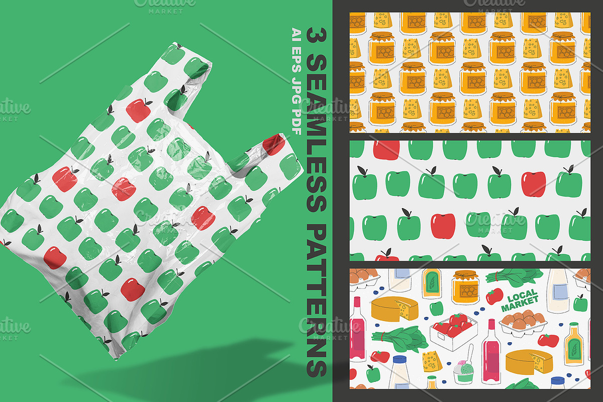 Local Market Poster Templates, a Food Illustration by Popova (Photo 5 of 6)