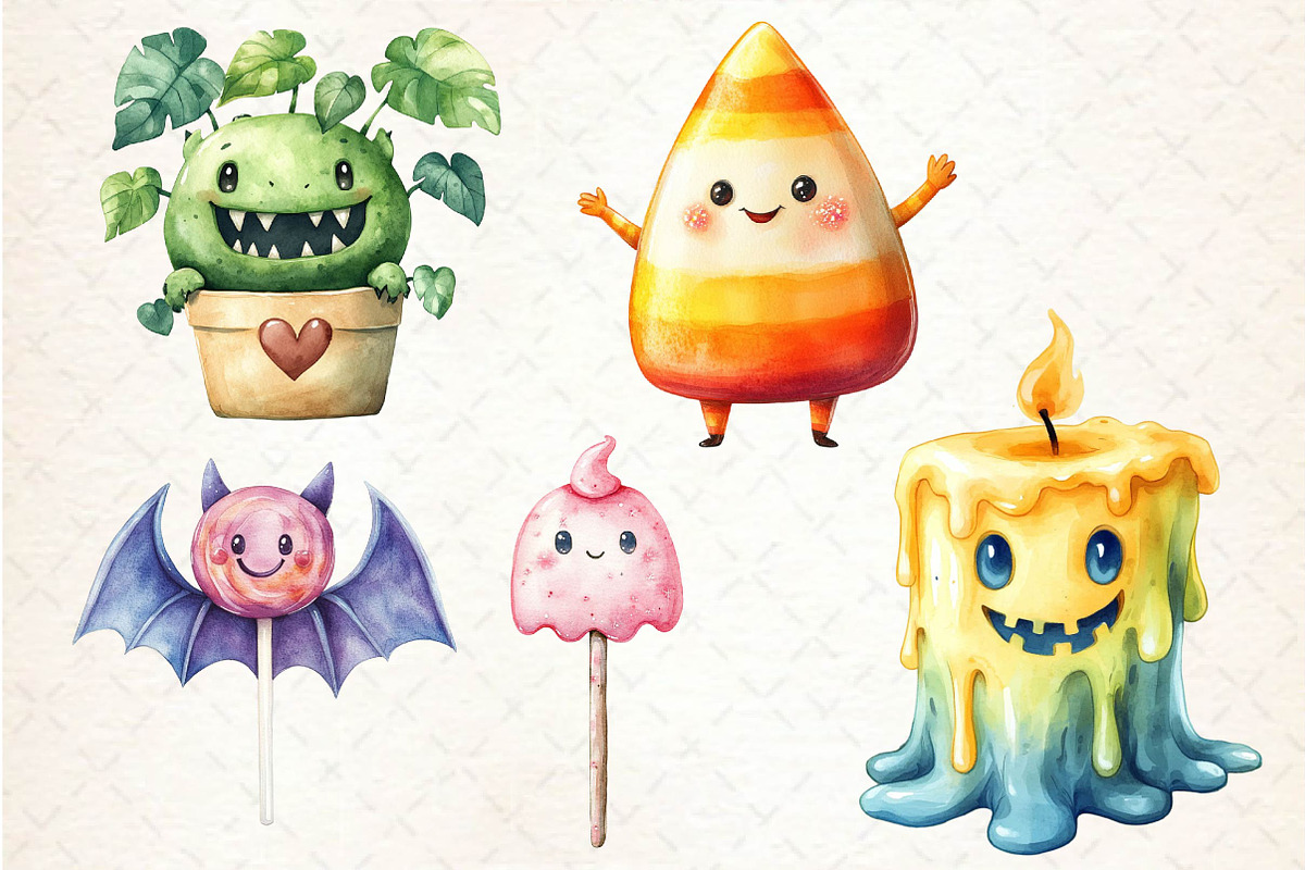 Halloween Kawaii Spooky Clipart, an Illustration by Dream Creation (Photo 7 of 7)