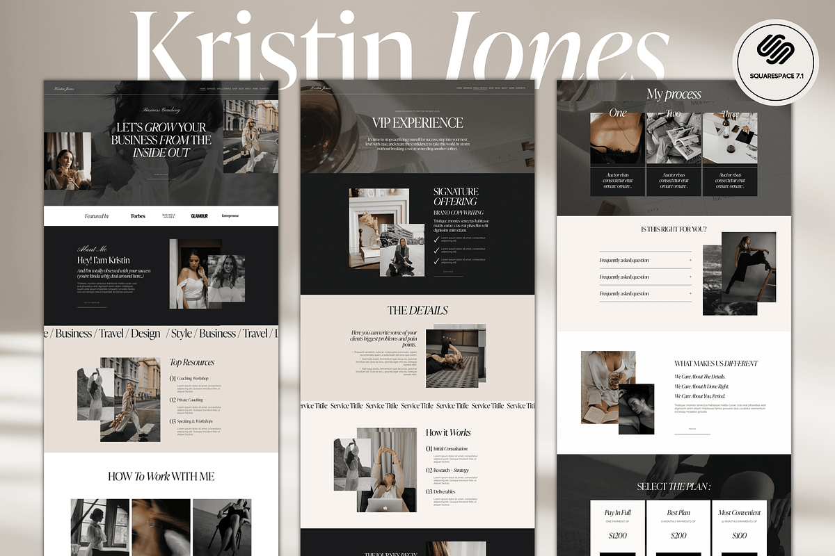 Squarespace Website Template coach, a Squarespace Template by Presentibox (Photo 7 of 11)