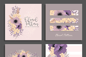 Set of floral cards, a Card Template by Doodle_flower