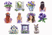 Watercolor Pansy Garden Clipart, an Illustration by Design Market (Thumbnail 4 of 4)