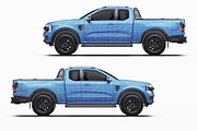 Super Cab 4x4 Pickup Wrap Mockup Set, a Product Mockup by Halal Graphic Studio (Thumbnail 9 of 15)