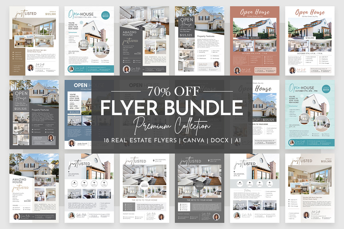 18 Real Estate Flyer Bundle | Canva, a Flyer Template by BrochuresFactory (Photo 1 of 7)