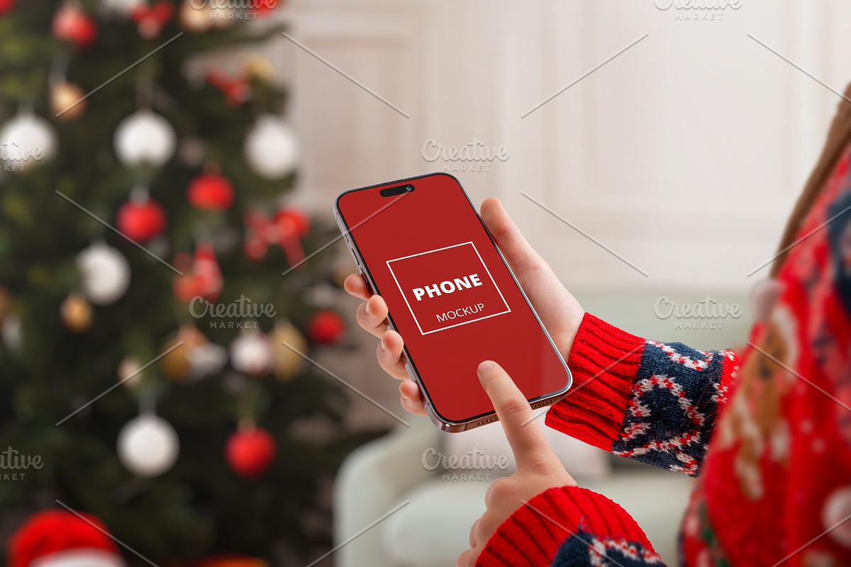 iPhone Holiday Touch Mockup, an iPhone Mockup by RSplaneta (Photo 1 of 2)