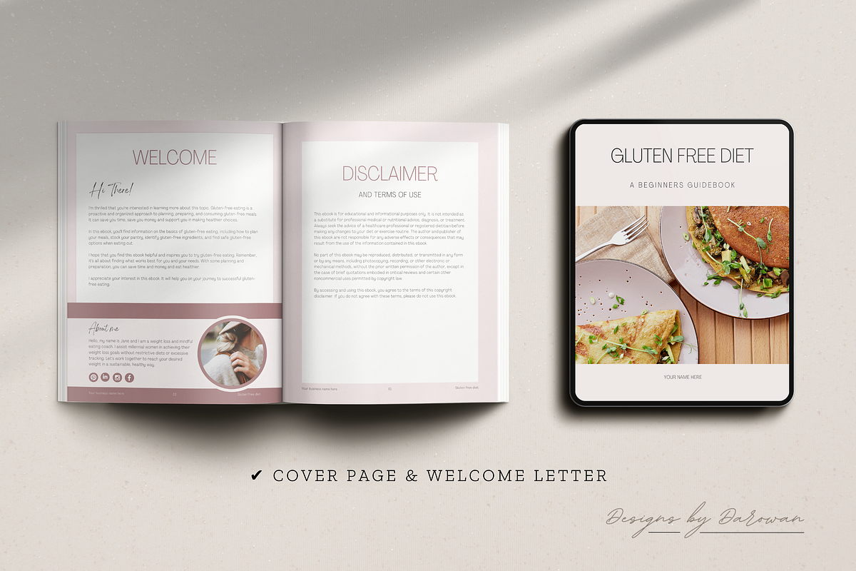 Gluten-Free Beginners eBook | Canva, a Magazine Template by Designs by Darowan (Photo 2 of 10)