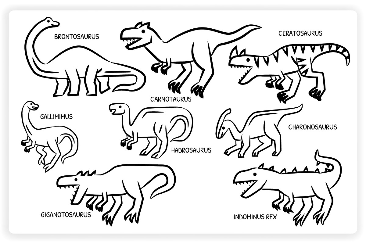 38 Dinosaur Elements x3 Styles, a Graphic by monkik (Photo 8 of 22)