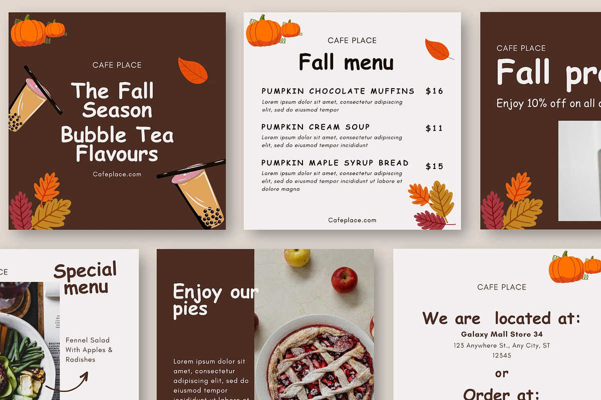 Fall / Autumn food instagram posr, a Social Media Template by Elegant ...