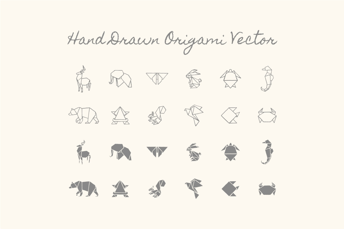 Hand Drawn Origami Vector, an Animal Illustration by Storyteller Imagery (Photo 2 of 8)