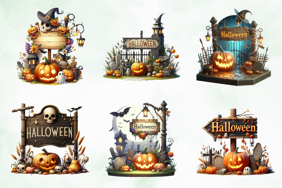 Halloween Sign Board Sublimation Png, an Illustration by Creative Art (Photo 4 of 4)