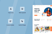 Online Course Web Design, a Wireframe Template by INSPR STD (Thumbnail 3 of 6)