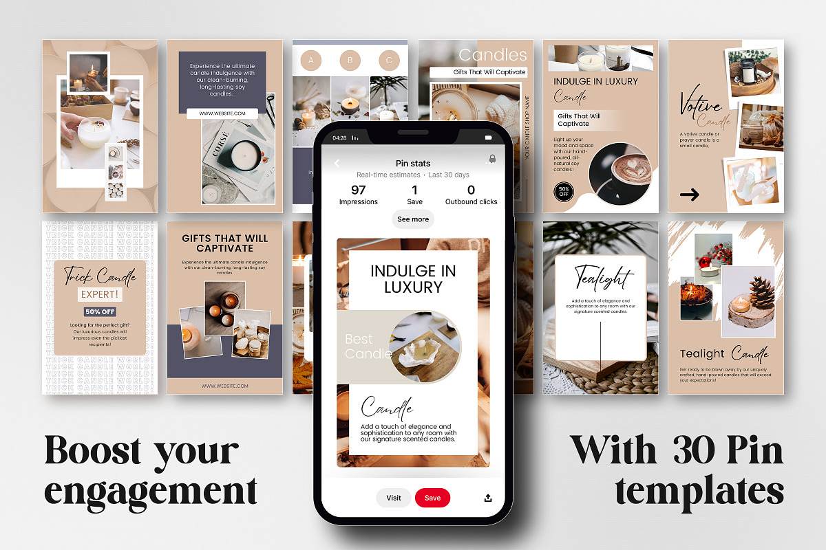 Candle Engagement Pinterest Template, a Social Media Template by Snapybiz (Photo 10 of 10)