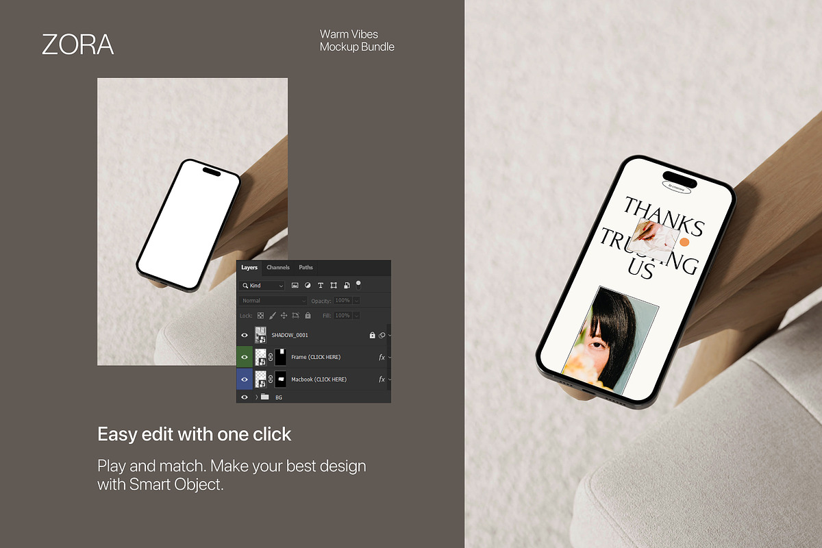 NUERA - Warm Vibes Mockup Bundle, a Device Mockup by Creavora (Photo 9 of 10)