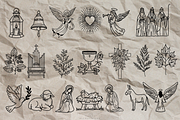 Holy Night Nativity Scene Line Art, a Seasonal Illustration by Blumensdiary (Thumbnail 3 of 7)
