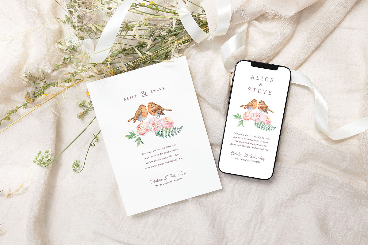 Beryl - Wedding Invitation Suite, an Invitation Template by CinderHeart Designs (Photo 8 of 10)