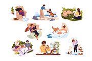 Happy people with cute pets set, an Animal Illustration by PaperTrident (Thumbnail 1 of 9)