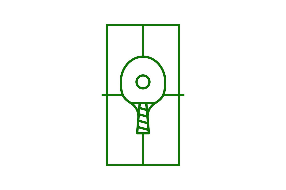 Tennis Court and Racket Lineart, a Sport Illustration by Buqancreative (Photo 1 of 4)
