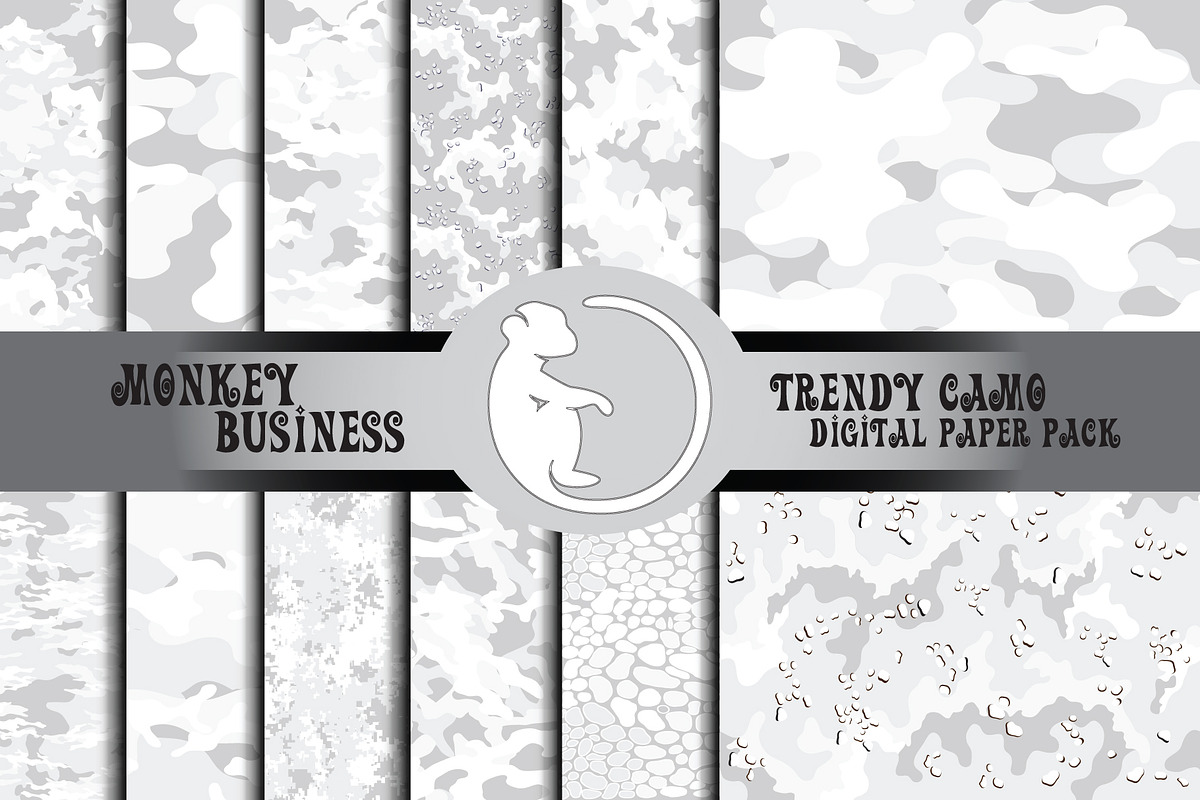 Camo digital paper pack, Jpeg files, a Pattern Graphic by Monkey Business