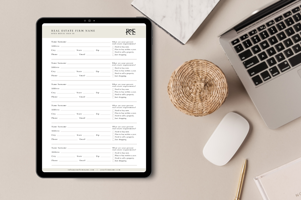 Real Estate Open House Sign In Sheet, a Flyer Template by yesitisprintable (Photo 2 of 5)