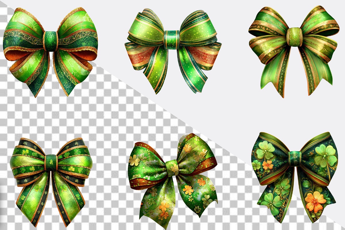 St Patrick's Day Bow Clipart Bundle., an Illustration by SVGArt (Photo 2 of 7)