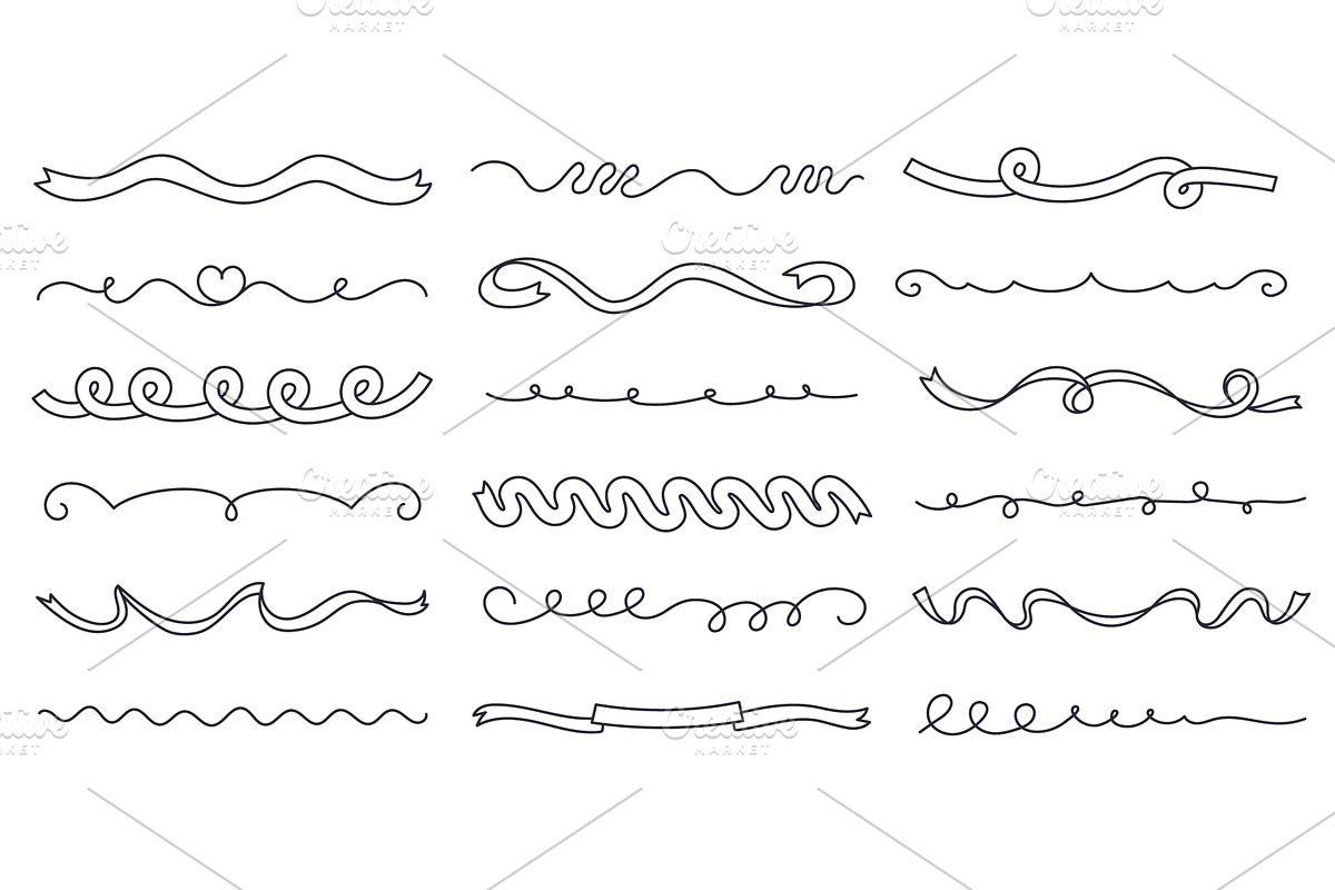 Curly confetti ribbon separator, an Illustration by winwin.art