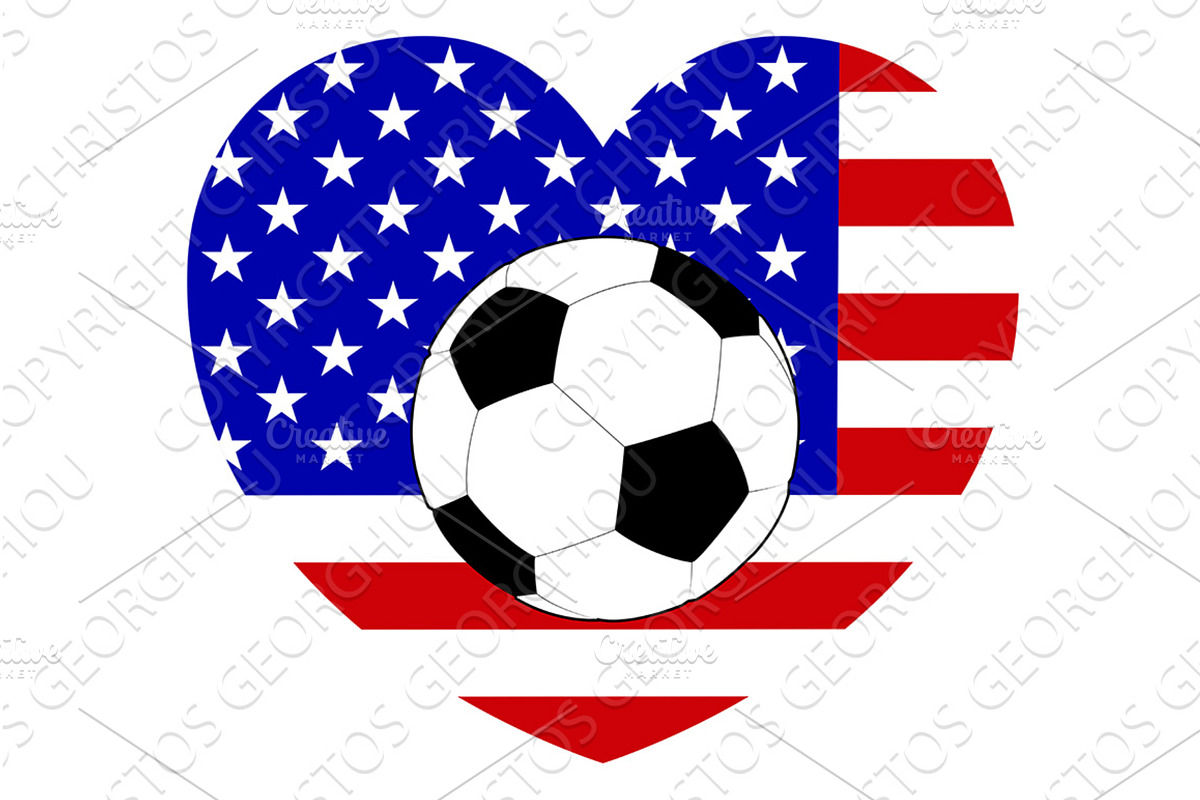 American America Flag Soccer, a Sport Illustration by Christos Georghiou