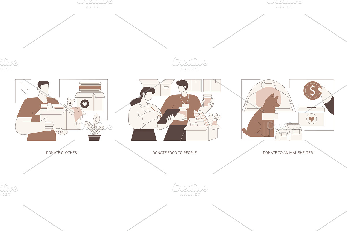 Making donations isolated cartoon, a Person Illustration by Visual Generation