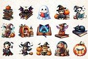 Halloween Reading Clipart, a Seasonal Illustration by Rose Art (Thumbnail 7 of 7)