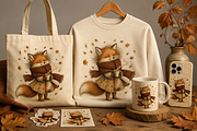 Vintage Fall Autumn Animals Clipart, an Object Graphic by Daisy Design (Thumbnail 9 of 14)