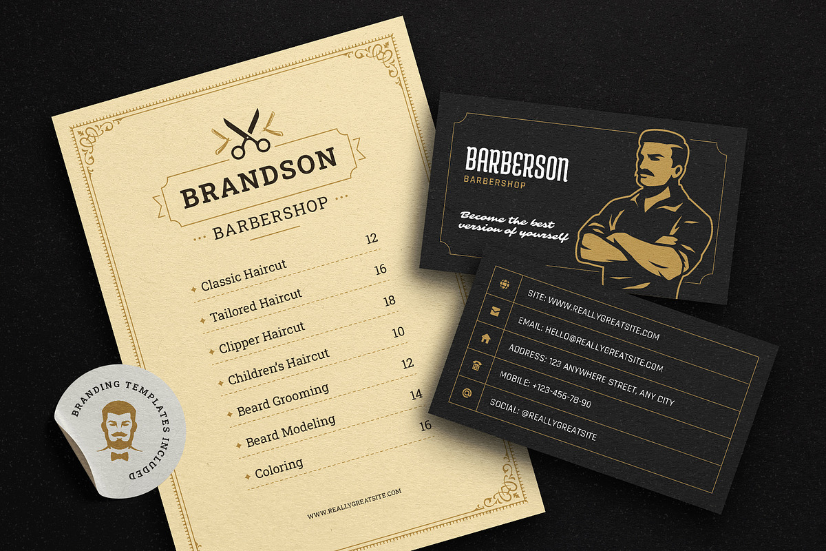 27 Barbershop Logotypes, a Branding & Logo Template by Vasya Kobelev (Photo 9 of 10)