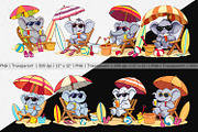 Summer Elephant Clipart, a Graphic by Artnoy (Thumbnail 2 of 5)