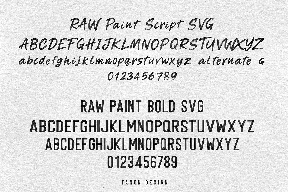 Raw Paint SVG Font Duo, a Handwritten Font by Tanondesign (Photo 8 of 12)
