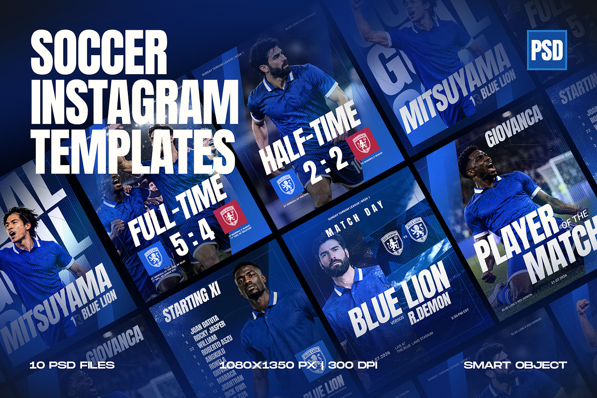 Soccer Instagram Templates PSD, a Social Media Template by Irhasalfahad (Photo 1 of 6)
