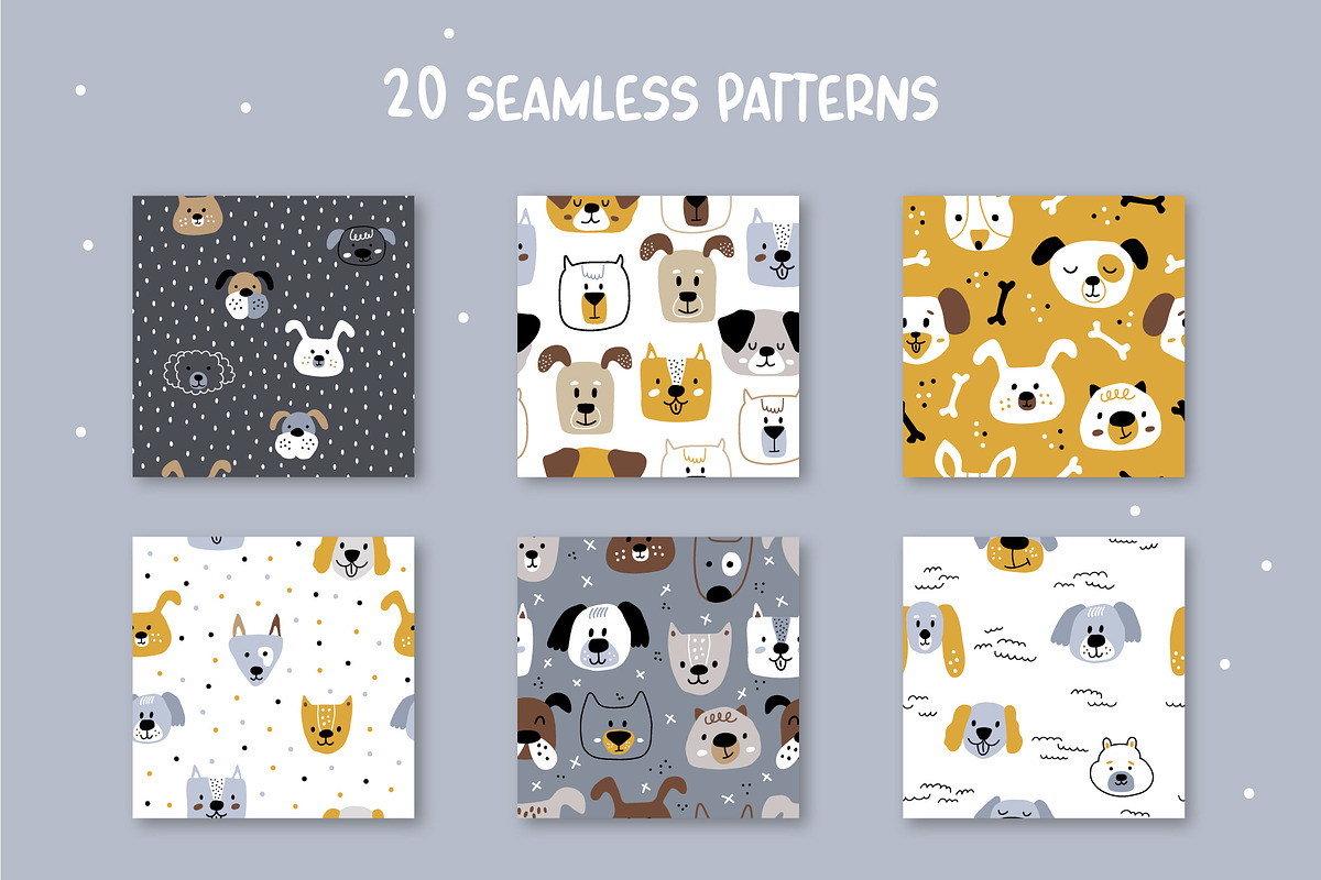 Doggy Woof. Vector dog patterns, a Pattern Graphic by ValeriiaFeeva (Photo 3 of 11)