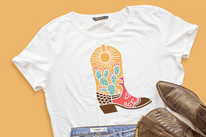 Cowboy Boots SVG, Cactus SVG