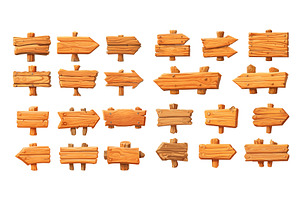 Blank wooden signs cartoon vector, an Object Illustration by Onyx
