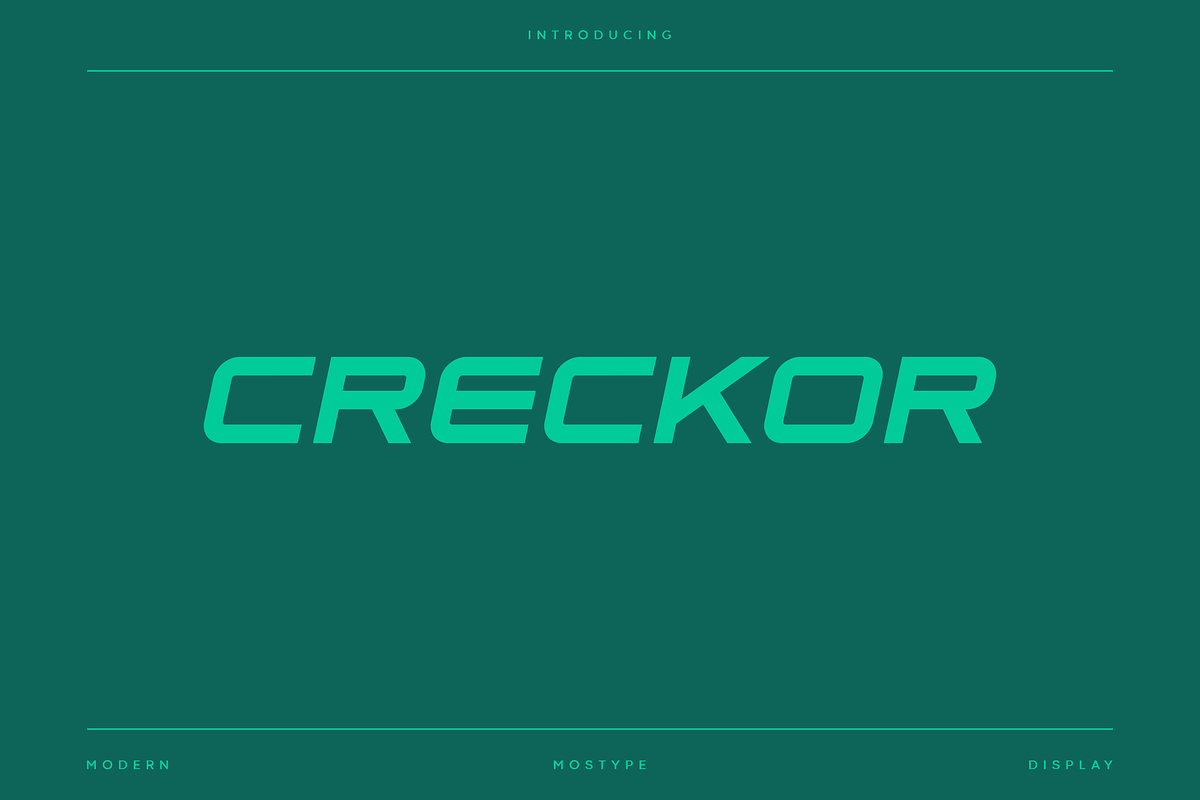 Creckor - Modern Sport Typeface, a Font by Letterna (Photo 1 of 4)