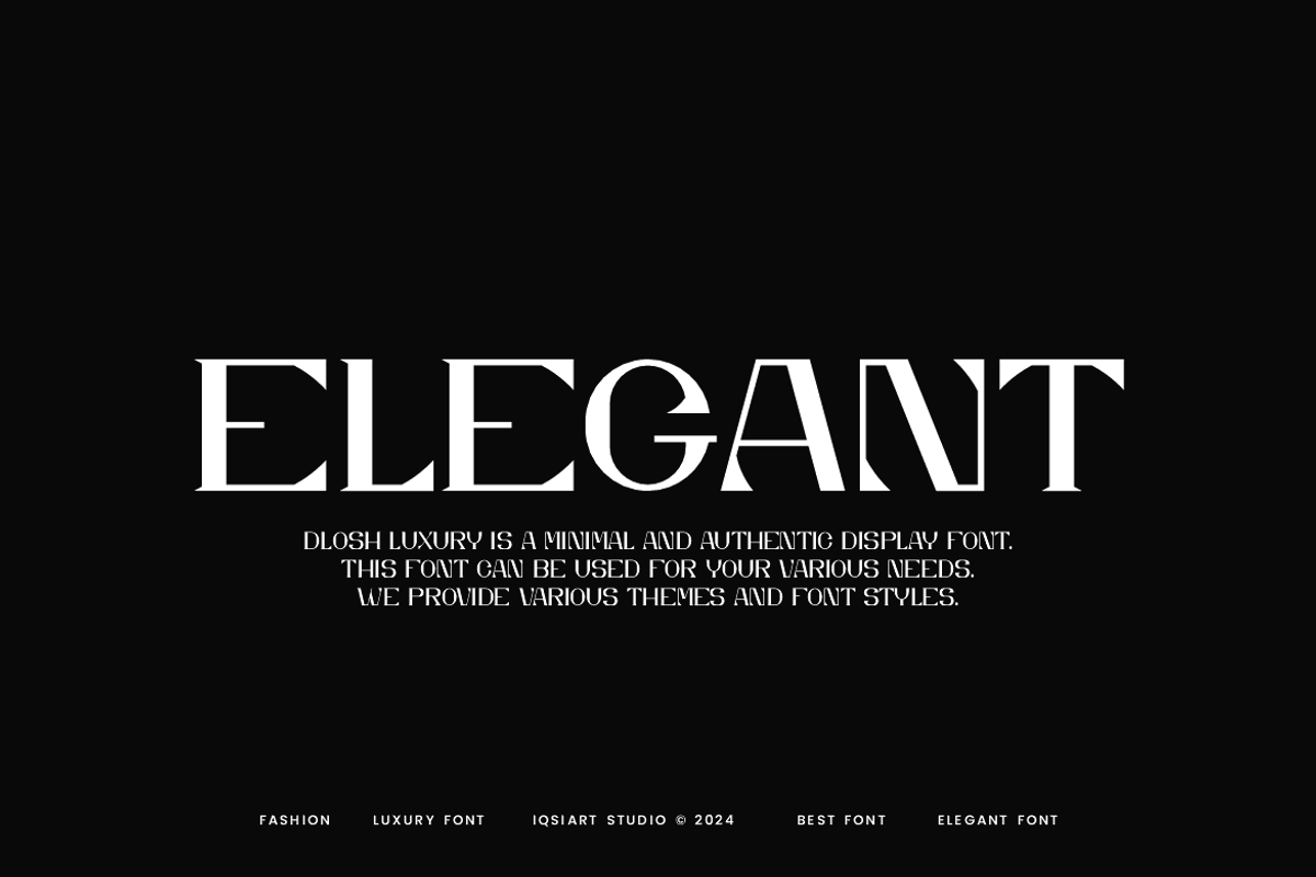 Dlosh Luxury - Elegant Serif Font, a Serif Font by Iqsiart Studio (Photo 4 of 7)
