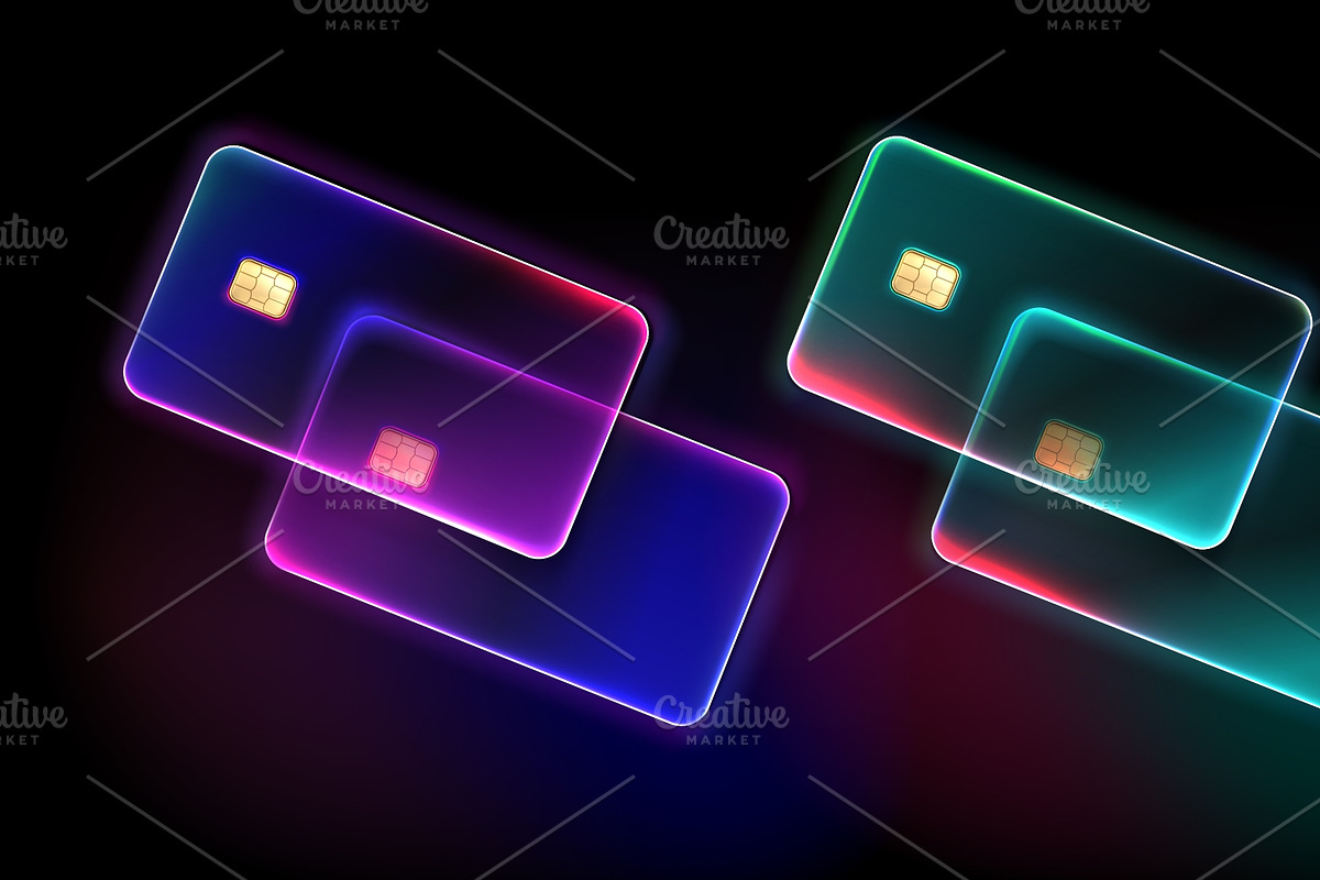 Set of transparent glass credit card, a Finance Illustration by art PVP - market (Photo 3 of 3)
