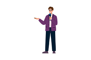 Journalist making a report and, an Illustration by pikepicture