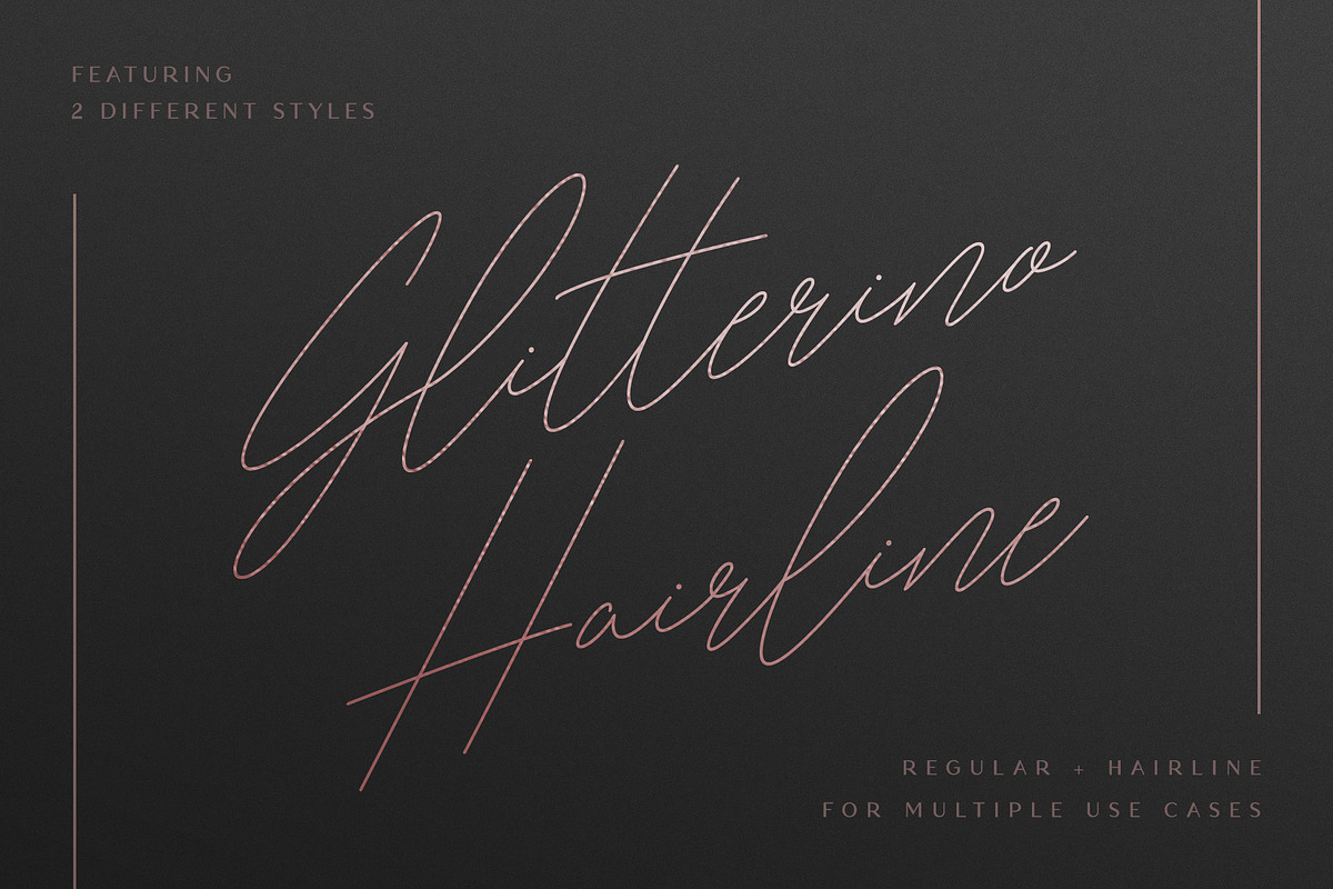 Glitterino - Stylish Script Font, a Script Font by AlienValley (Photo 2 of 6)