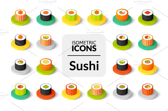 Isometric Icons Sushi