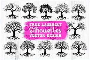 Laser Cut Tree Silhouettes Bundle, an Object Graphic by BIPLOB EXPERT