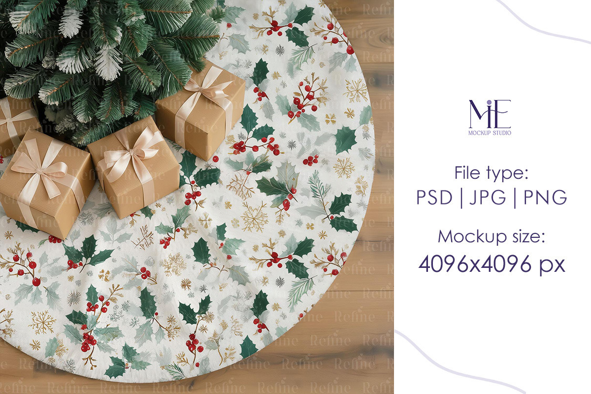 Christmas Tree Skirt Mockup, a Household Mockup by Mie Mockup Studio (Photo 6 of 8)